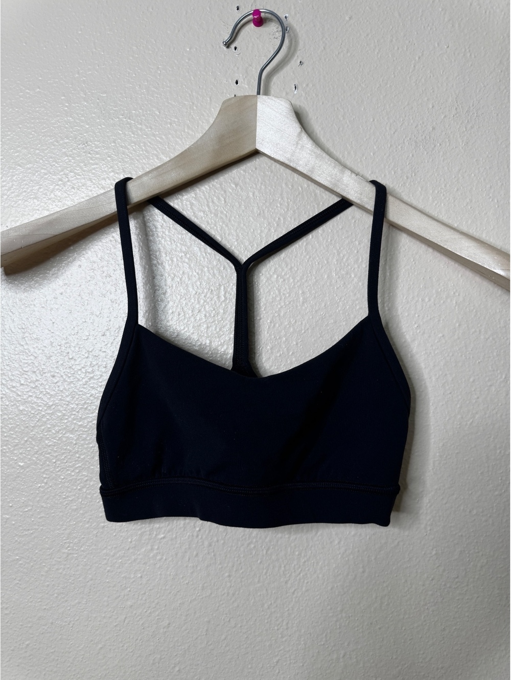 Lululemon Flow Y Sports Bra Black Size 2 Strappy Racerback Low Support Yoga